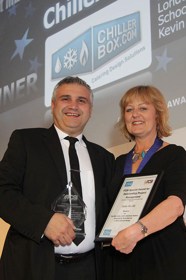 Chiller Box's Operations Director receiving our award for Excellence in Project Management